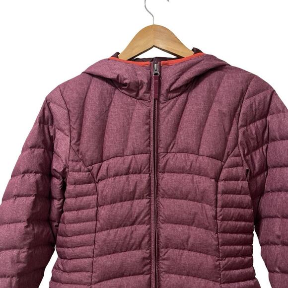Eddie Bauer Womens Astoria Hooded Down Long Puffer Jacket Size S Red Skiing - Picture 3 of 9